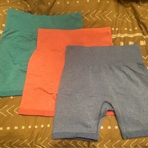 3 Biker Shorts Mint Pink and Blue